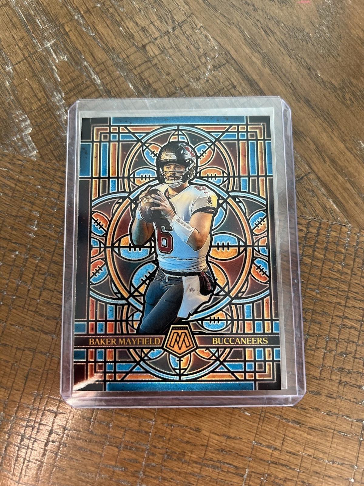 2025 Mosaic Baker Mayfield Stained Glass #24 SSP Case Hit Tampa Bay Buccaneers