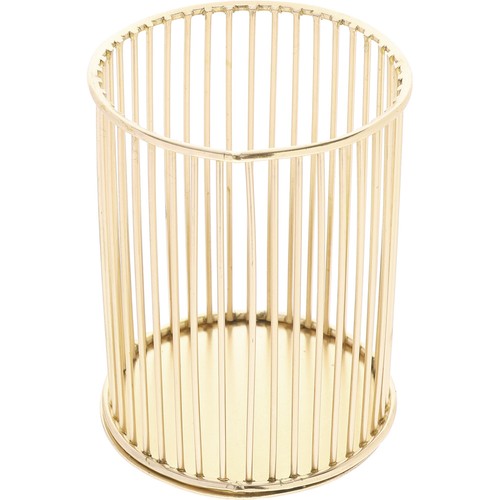 Gold-plated Pen Holder Stationery Storage Container for Desk Office