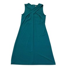 Michael Kors Womens Teal Blue Criss-Cross Front Cocktail A Line Dress Size XS