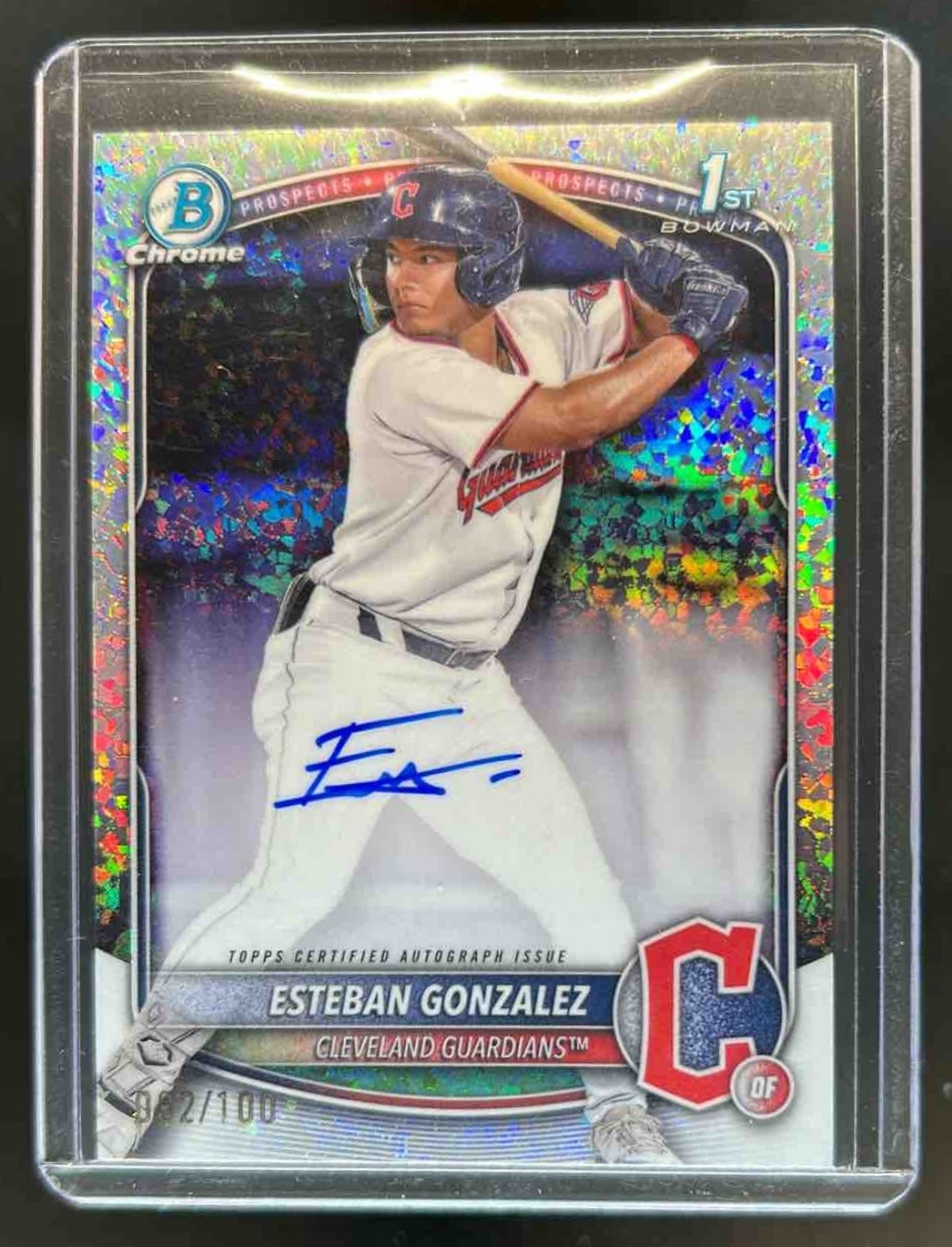 2025 Bowman Esteban Gonzalez Chrome Auto Mini-Diamond Refractor 1st #62/100