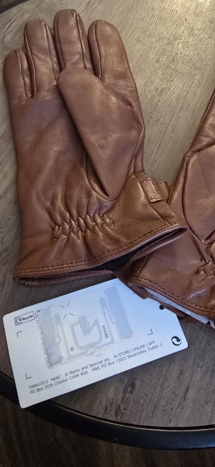 Autograph Men's Brown Soft Leather Gloves Size S/M image 6