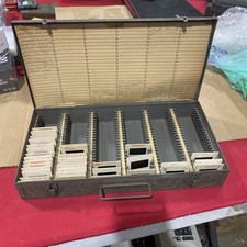 Vintage Brumberger Photo Slide Metal Storage Case Box Holds 150 Slides
