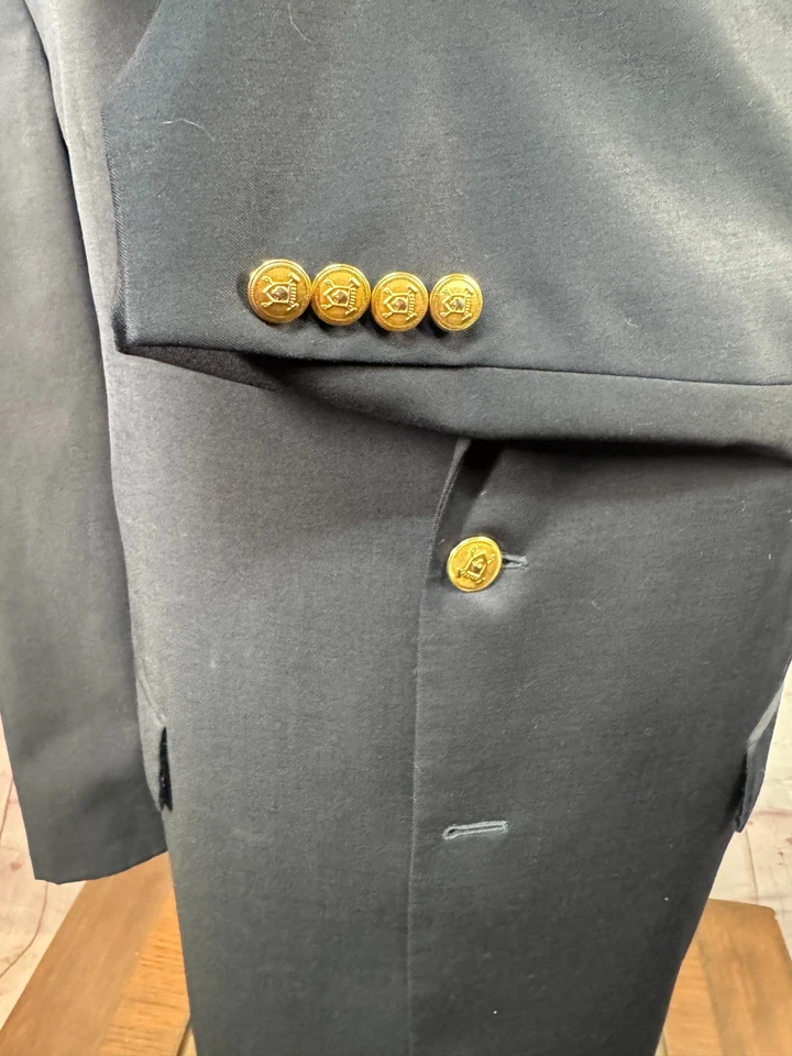 CHAPS Mens Navy Blue BIG & TALL Wool REG FIT Sport Coat Blazer Jacket SIZE 48L - Image 4 of 4