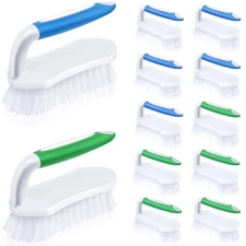 12 Pcs Scrub Brush for Cleaning with Handle Comfortable to Grip Heavy-Duty Fl...