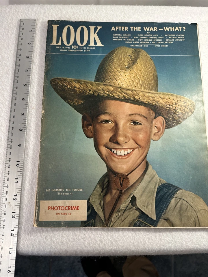 VTg. LOOK Magazine May 1943 After The War -What? Walt Disney 80+ Year Old Mag - Image 2 of 4