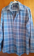 Par Four mens long sleeve button down plaid woven shirt size LARGE USA made