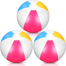 3 Pcs 12 Inch Inflatable Beach Balls for Pool Party,Simple Style