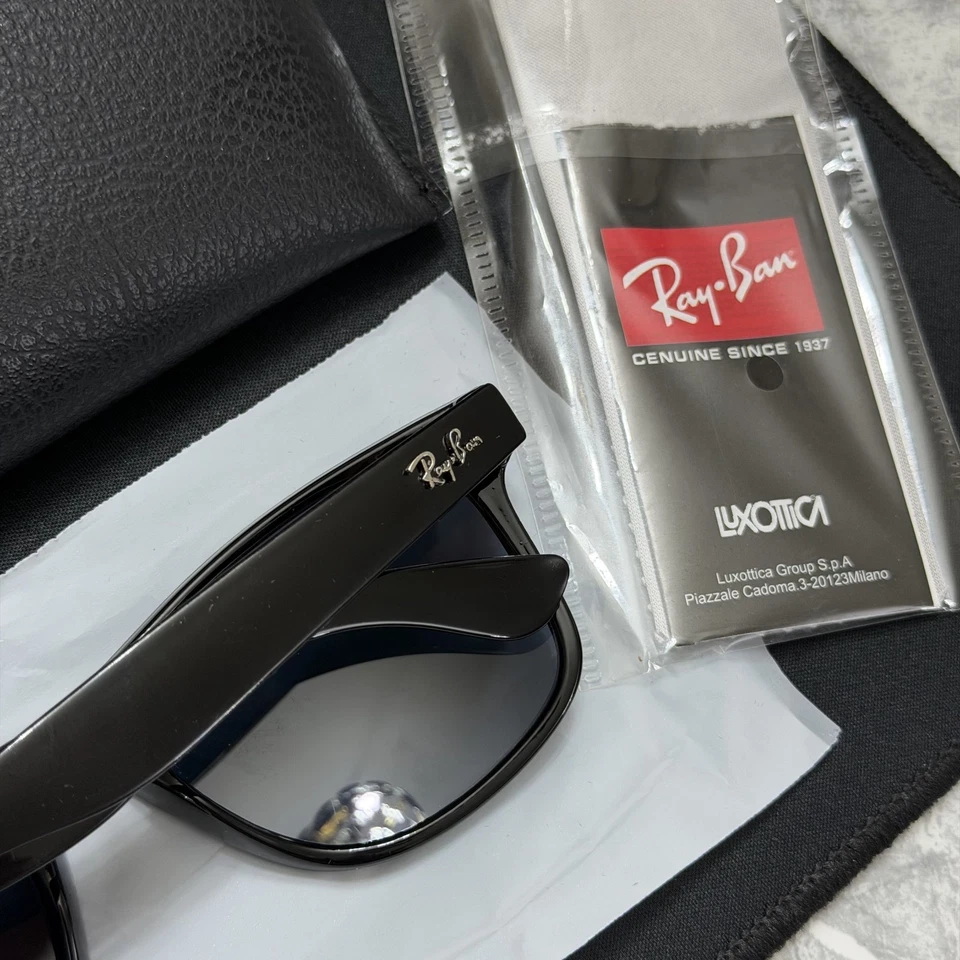 Ray-Ban RB2140 Wayfarer Sunglasses Black Frame Glass Gray Lens 50-22 mm - Image 3 of 4