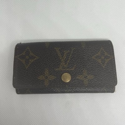 Authentic Vintage Louis Vuitton Monogram 4 Key Holder Case Leather Brown Used