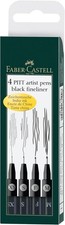 Faber Castell Pitt Artist Pen 167115 India Ink Pens Pack of 4 M F S XS
