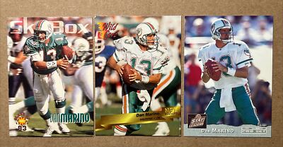 Dan Marino 1993 Skybox & Wild Card & Pro Set Stat Leader Football Cards.