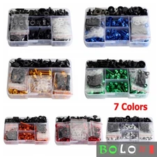 Motorcycle Fairing Bolts Screw Kit Motorbike Fastener Clip Nut Bolt Set 210PCS 