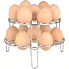 2x Stainless Steel Egg Steaming Rack Countertop Egg Holder Pressure Cooker Holde
