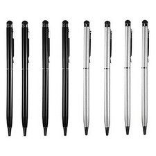 8pcs 2in1 Capacitive Touch Screen Stylus w/ Ballpoint Pen For Pad iPhone Tablet