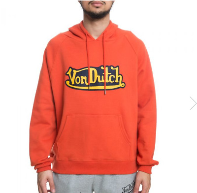Von Dutch Flying Eyeball Crewneck Sweatshirt Pullover Orange