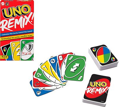 Mattel UNO Remix Kartenspiel Gesellschaftsspiel Personalisierte Karten ab 7