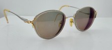 Vintage Sophia Loren Gold Silver Oval Metal Sunglasses Italy FRAMES ONLY