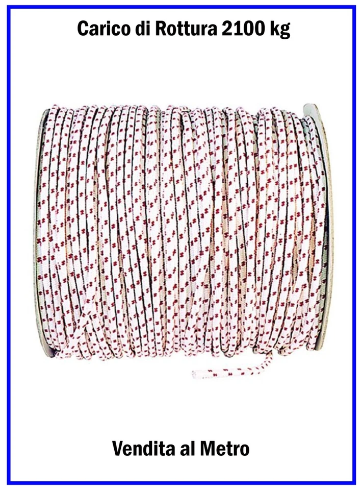 Fune Corda Rigida in Nylon Cima Trecciata da Nautica per Teloni Diametro Ø 14 mm - Immagine 2 di 2