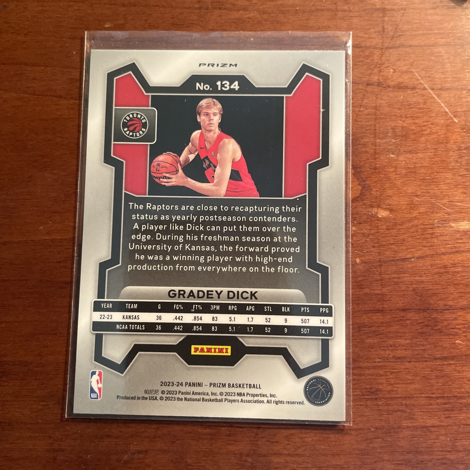 Grady Dick Prizm Cracked Ice Silver RC 2023 Raptors eBay