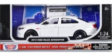 Motormax 1:24 2013 Ford Police Interceptor Sedan 76924 White Builder Kit