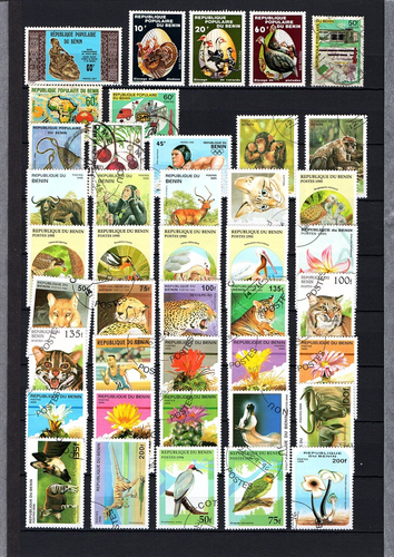 BENIN.....LOT DE 185 TIMBRES OBLITERES....TOUS SCANNES..LOT A53