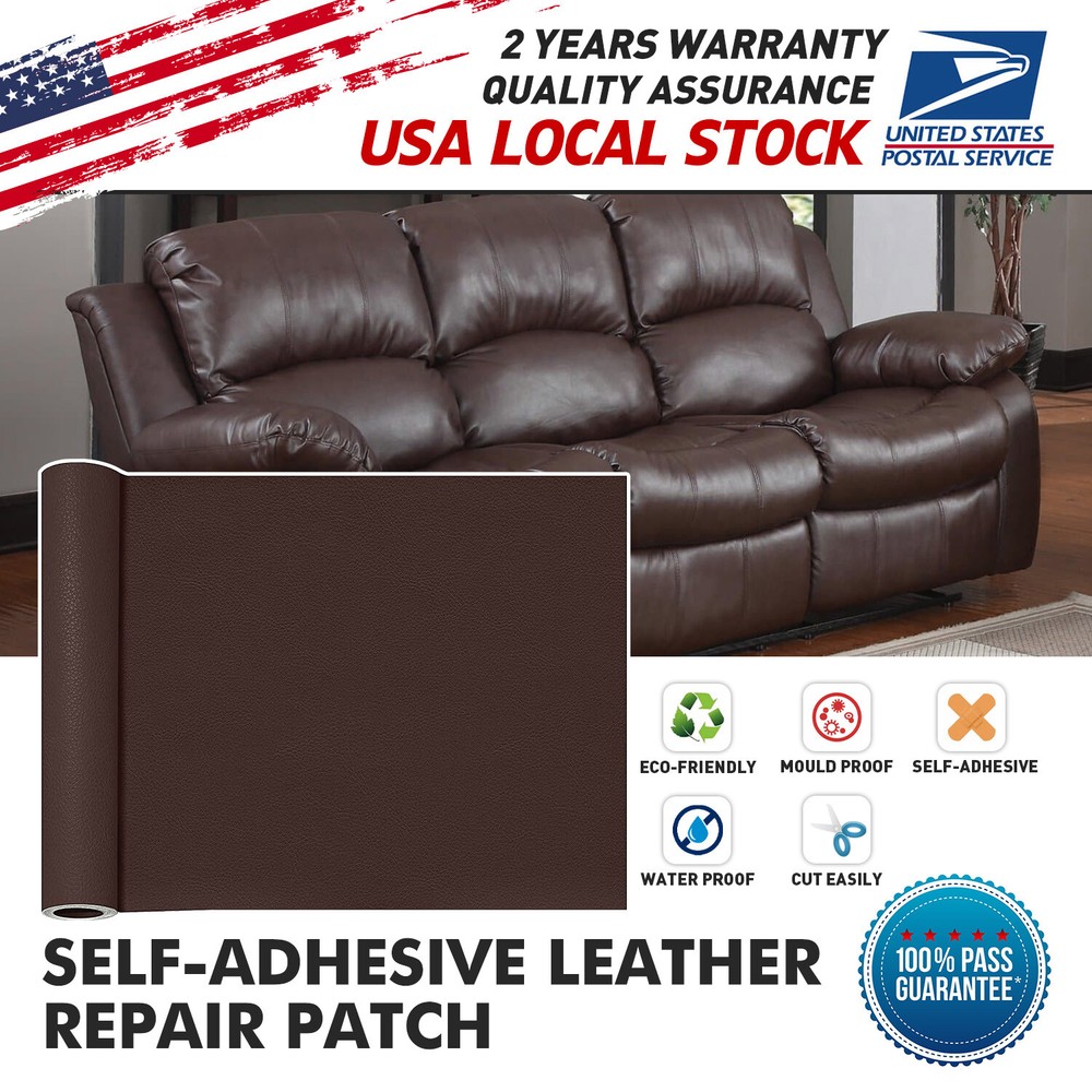US Leather Repair Kit Self-Adhesive Patch Stick on Clothing Car Seat Sofa Couch