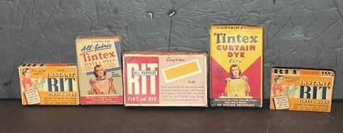 1950s Advertising Box Rit Dye And Tinex Lot Of 5 1960s 1950s Can Nice Boxes Full