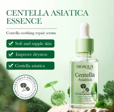 Centella Asiatica Extract Serum with Aloe and Green Tea for Soothing Sensitive -