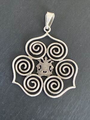 Ancien Pendentif Médaille Plaqué Or – Breloque Créateur, Blason émail Armorié