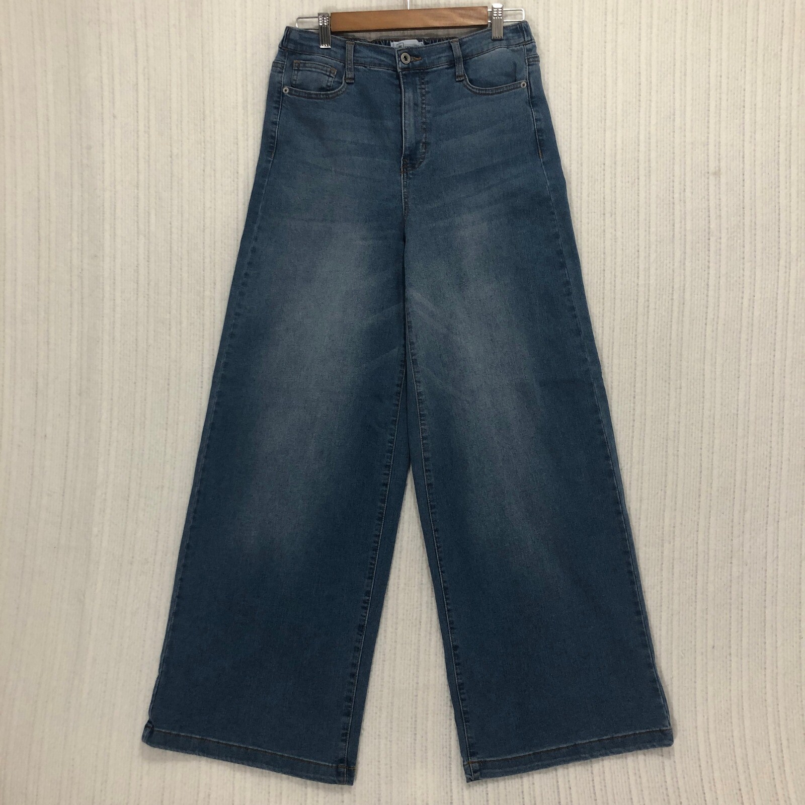 RE Generation Wide Leg Cropped Jeans High Waist Denim Blue Culottes Size M