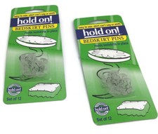 (2)Set of 12 Bedskirt Pins. Holds Bed Skirts in Place Easy to Use No Sag/Shift