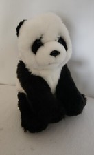 FAO Schwarz 10" Panda Bear Sitting Plush Black White Stuffed Animal