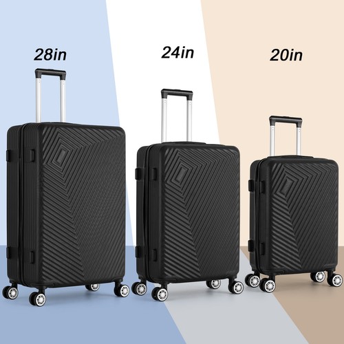 3pcs Luggage Lightweight Hardside 