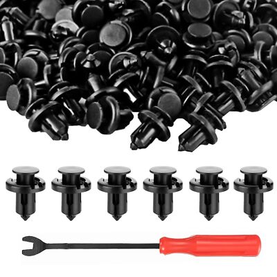 100 Clips Pare-chocs 10mm Pour Honda - Rivets De Fixation Rapide Noir - Installation Facile