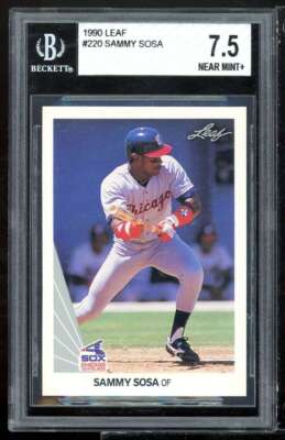 Sammy Sosa Rookie Card 1990 Leaf #220 BGS 7.5 (9 7 8.5 8.5)
