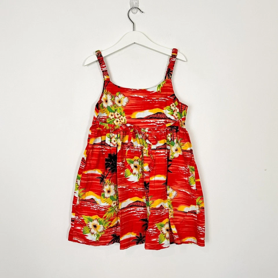Vestido Hawaiano Paradise Lahaina Niñas 100% Algodón Colorido Floral Sin Mangas Foto 3 de 4