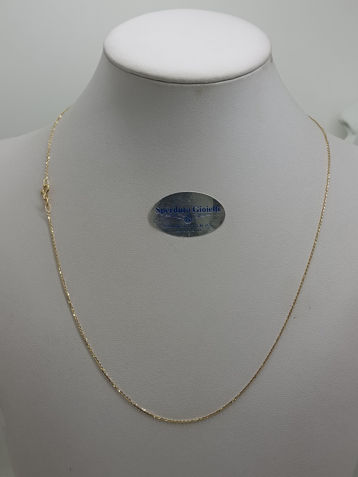 Collar Unisex De Malla Brillante Oro Amarillo 18KT 1,8 Gramos (7142) 50cm