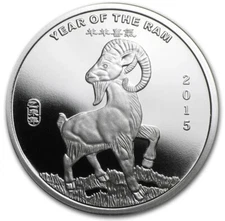 1/2 oz Silver Round APMEX 2015 Year of the Ram