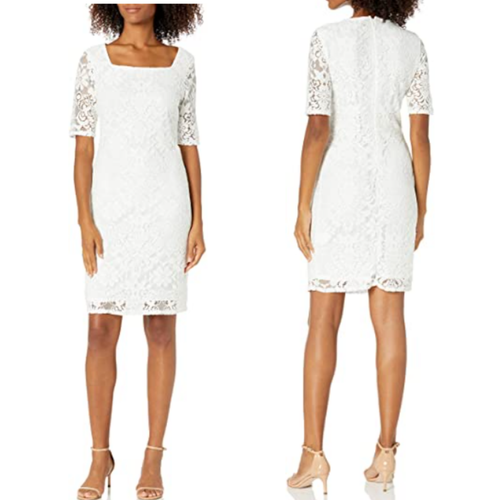 Tiana B Elbow Sleeve Sheath Lace Dress 