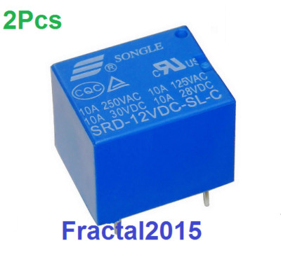 2Pcs 12V Dc 10A Leistung Relais SRD-12VDC-SL-C 5 Pin
