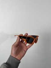 Y2K Futuristic Techwear Orange Wraparound Sunglasses Cyber Sport Lens