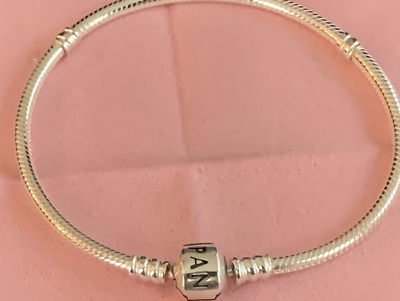 Authentic Pandora Silver Barrell clasp snake chain Bracelet 7.9