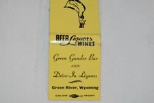 Green Gander Bar and Drive-in Liquors Green River WY 20 Strike Matchbook Cover