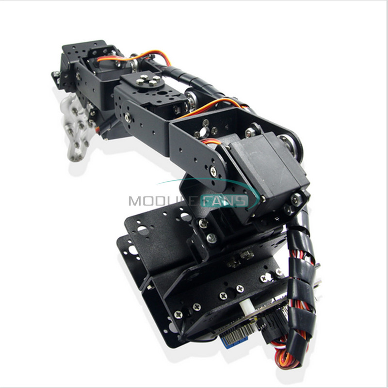 Aluminium Robot 6 DOF Arm Claw Mount Kit Mechanical Robotic Arm for Arduino-