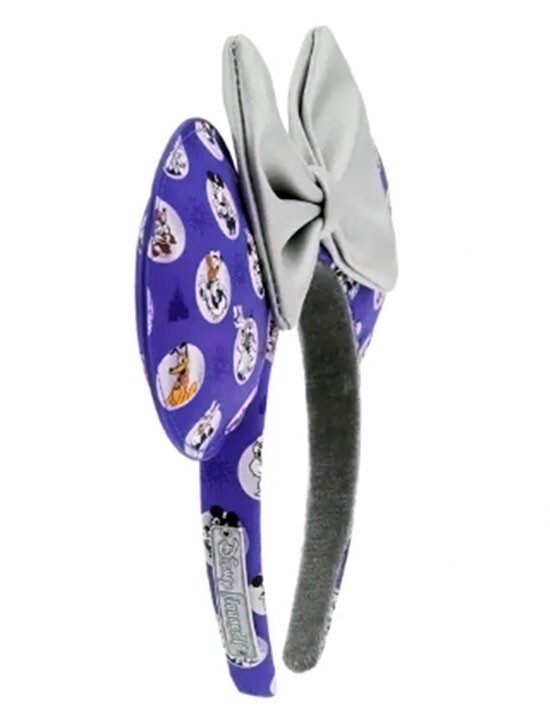 2023 Disney 100th Loungefly Platinum Purple Mickey & Friends Ears Headband NEW! Purple Disney100 Ear Headband Featuring Mickey and Friends  main image 4