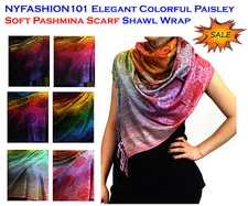 NEW! NYFASHION101® Elegant Colorful Paisley Soft Pashmina Scarf Shawl Wrap