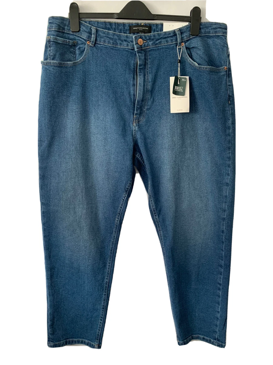 Only Carmakoma Eneda Blue High Waist Mom Denim Jeans Ladies Sz 50 . 39 W BNWT