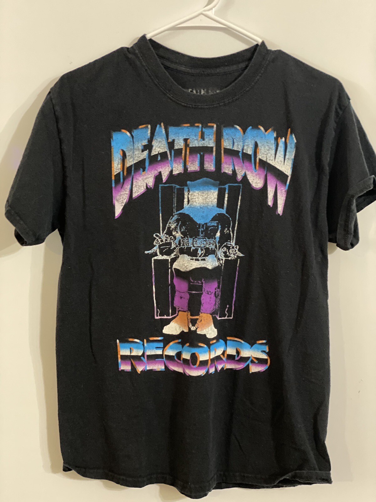 FILA T shirt unisex manica corta Death Row Records taglia S girocollo grafica anteriore