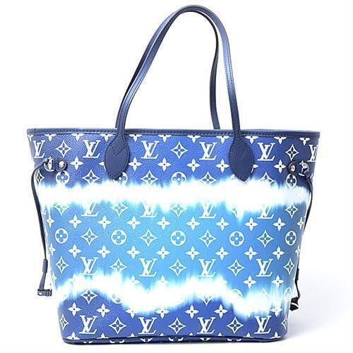 Louis Vuitton Neverfull Tote MM Blue/White Canvas for sale online