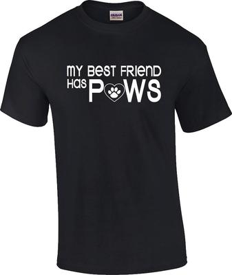 Funny My Best Friend Has Paws Dog Cat Animal Lover Novelty T-Shirt